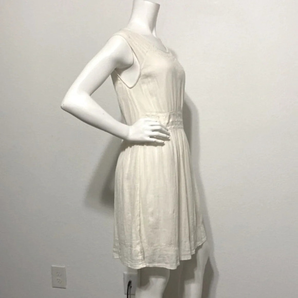 Lucky Brand Lace Boho Fit & Flare Scoop Neck Dress Cream Size M - Picture 8 of 11